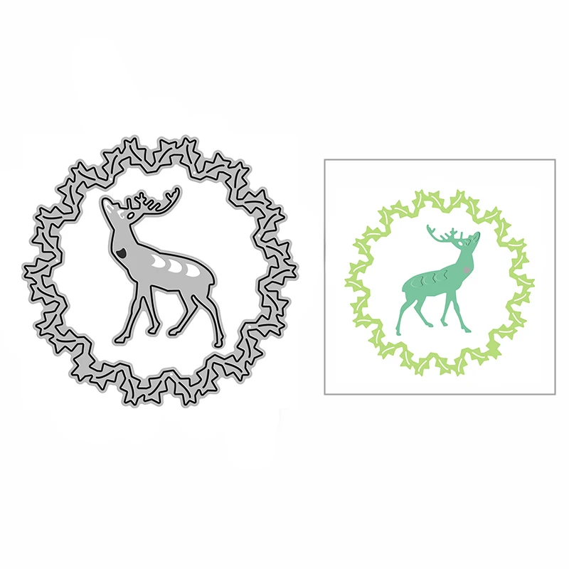 

Металлические Вырубные штампы «сделай сам» в виде венка оленя для скрапбукинга и изготовления карт, украшение для журнала, новое тиснение, ремесло без штампов, 2022
