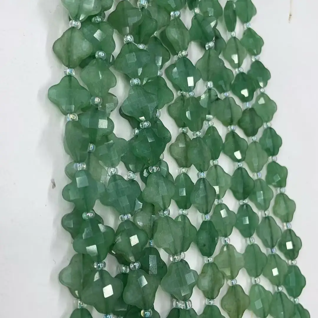 Оптовая продажа натуральный зеленый Кловер 10 мм/12 мм Длина призматической резки: