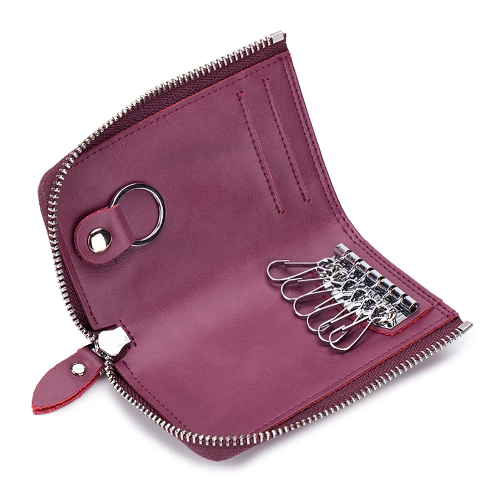 Brand Design Premium Leather Women Fashion Minimalist Key Holder Case 2022 New Keychains Housekeeper Keys Organizer Key Wallets