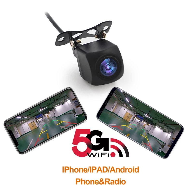 

Car Camera 5G WiFi Fish Eye Lens IP66 Waterproof Starlight Night Vision HD 1280*720P Phone Vehicle Rear View Camera