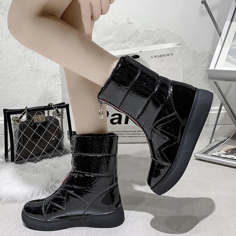 Women Snow Boots Platform Winter Boots Thick Plush Waterproof Slip Winter Shoes High Girls Warm Fur 2023 Female Shoes for Women