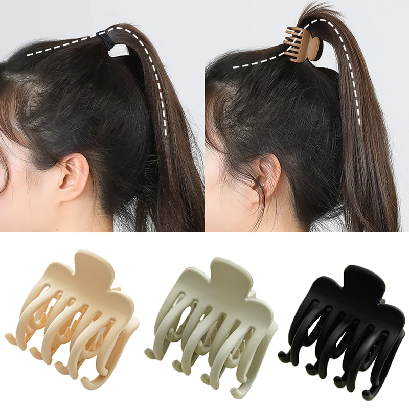 

Korean Small Size Solid Color Ponytail Holders Clip Hair Claw For Girl Barrette Crab Hairclip Headwear Women Hair Accessories
