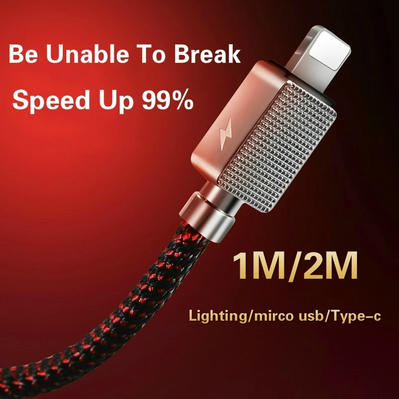 

New Zinc Alloy USB Cable for iPhone Fast Charging Micro USB for Samsung Type C USB-C Cable for Xiaomi Huawei OPPO