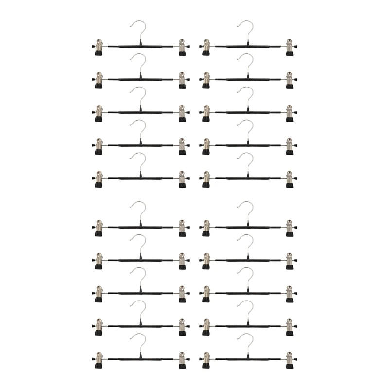 

Trouser Hanger Skirt Hangers With Adjustable Clips 20 Pack Clothes Hangers Short Jeans Clamp Hangers Coating Saving