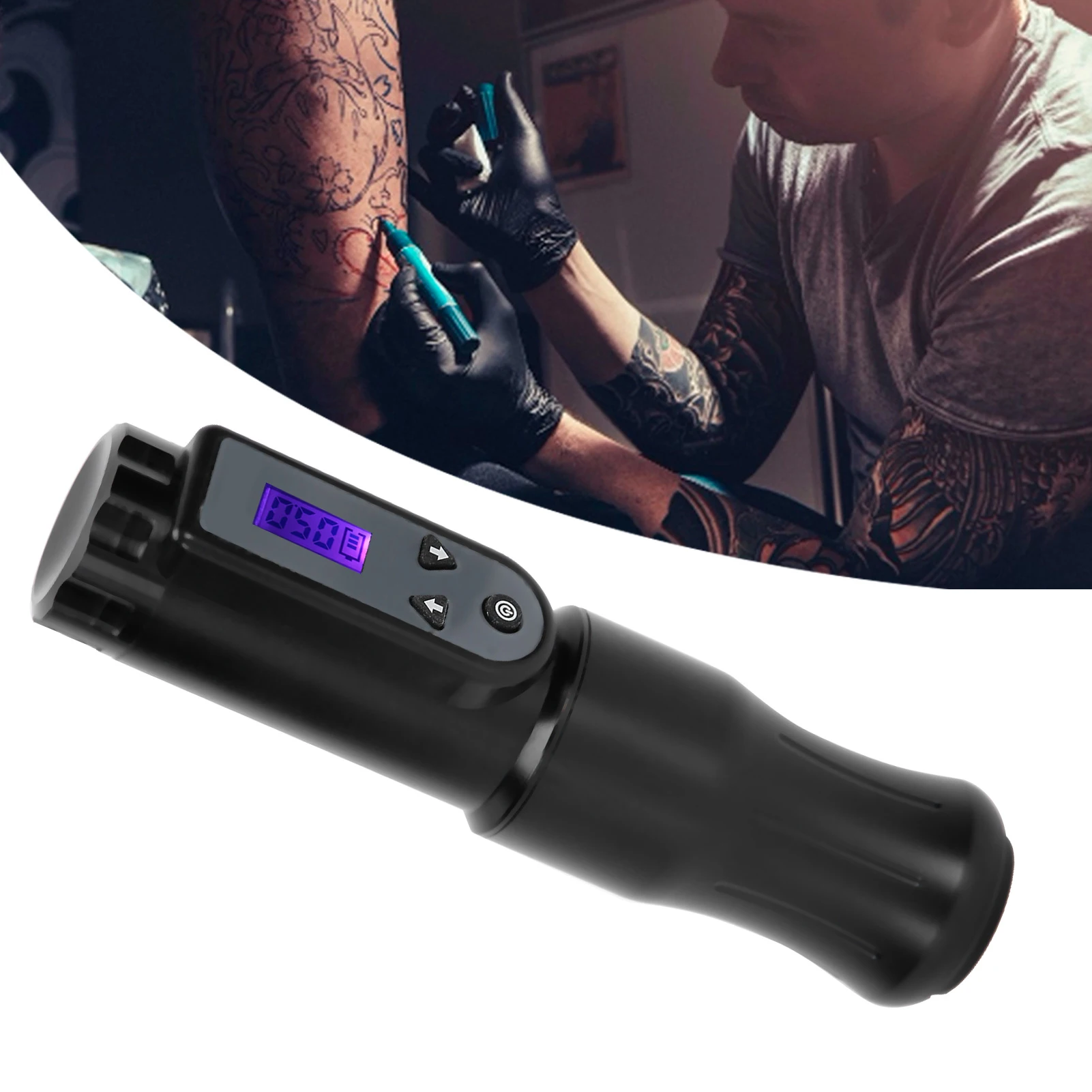 A Set Portable LCD Display Screen Wireless Tattoo Pen Strong Motor Tattoo Accessory Fogging All-In-One Machine Tattoos Equipment