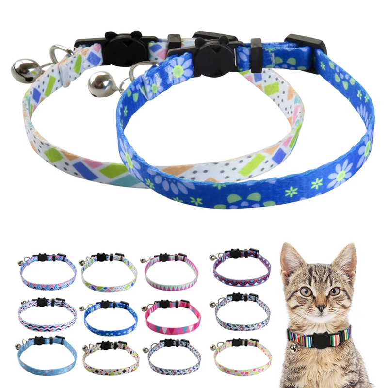 

Cat Collar with Bell Adjustable Kitten Rabbits Necklace Safety Buckle Puppy Chihuahua Bowtie Pets Neck Strap Supplies