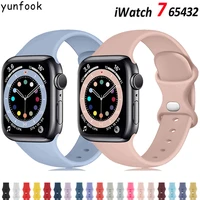 silicone strap for apple watch band 42mm 44mm 45mm men soft sport watchband bracelet 41mm 40mm 38mm iwatch series 3 4 5 6 se 7