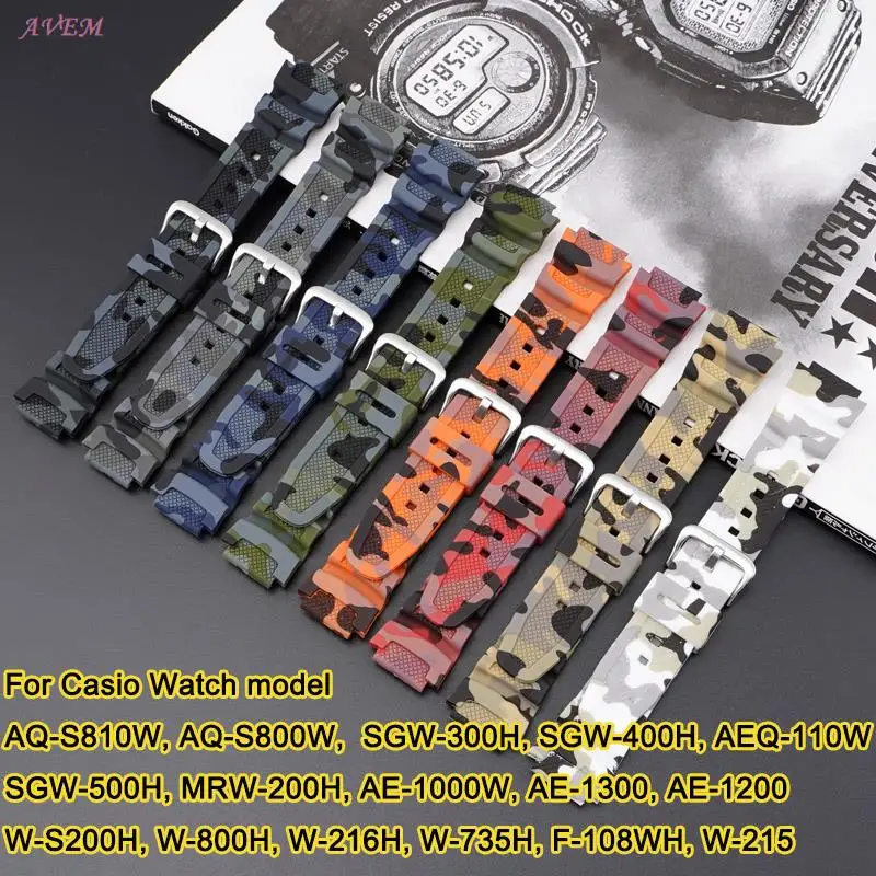 

Силиконовый ремешок для часов 18 мм для фотографий модели SGW300H MRW200H AEQ110W AE1000W WS200H