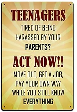 Жестяной знак декор для детской комнаты-Подростковая детская спальня настенная