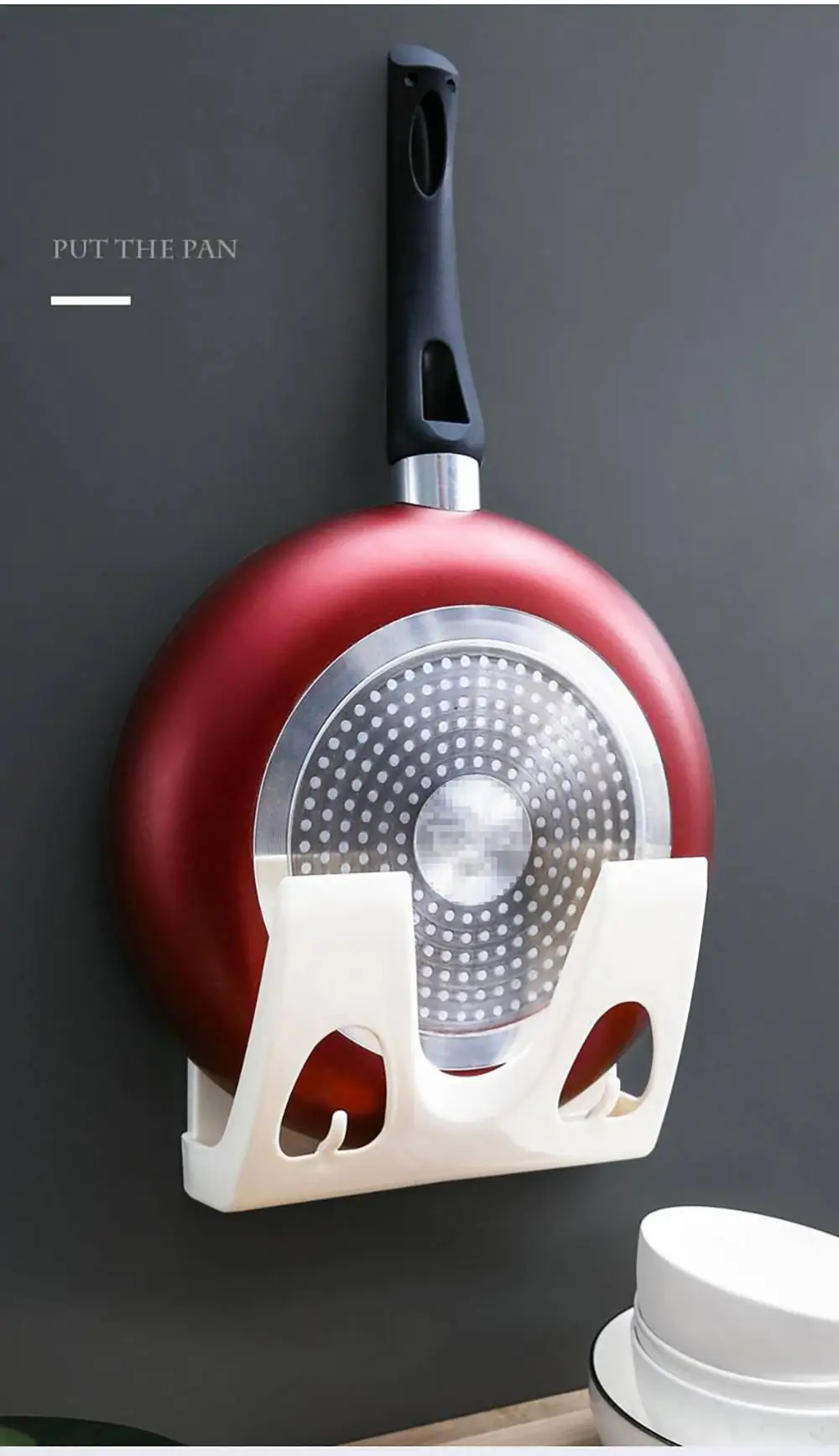 

Kitchen Multi-function Rotating Folding Pot Cover Rack Wall-mounted Punch-free Pot Storage Cutting Board Rack Wall Mount Racks