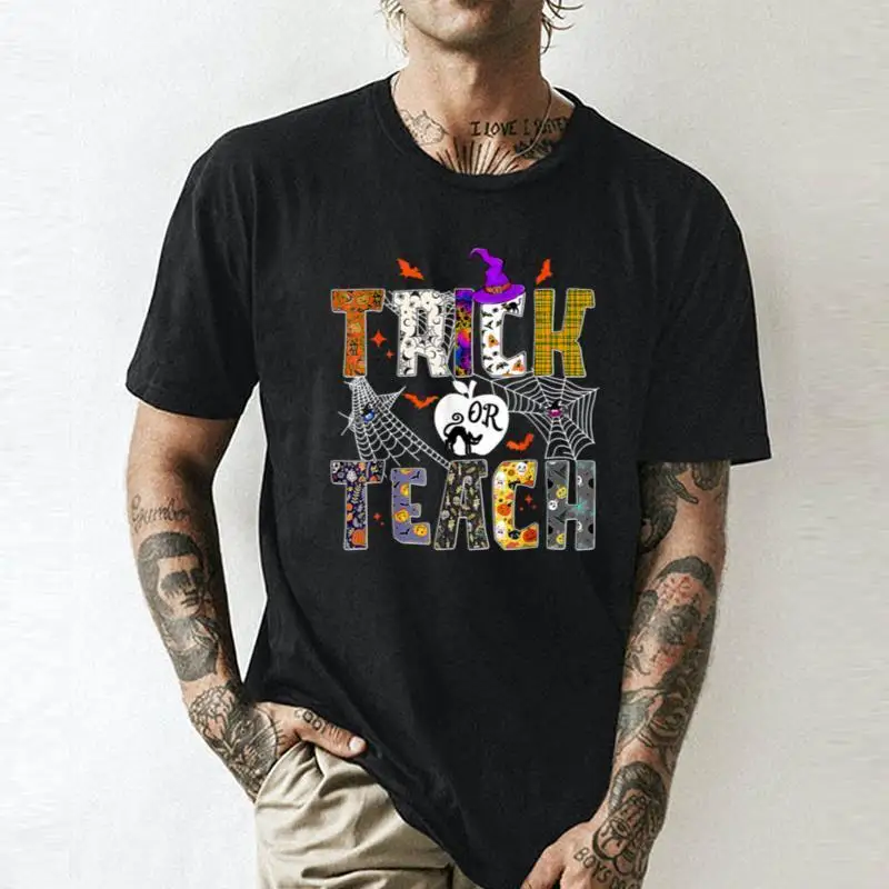 Хлопковая футболка унисекс костюм для учителей Хэллоуина с забавными трюками