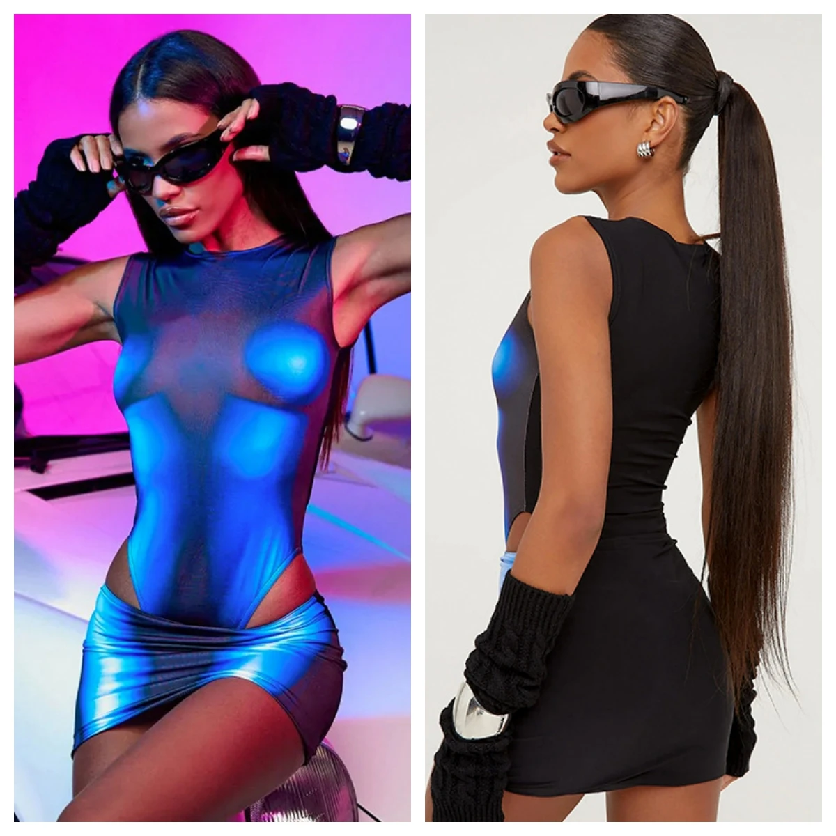 

Summer 3D Printing 2 Two Piece Sets Club Outfit For Women 2023 Sexy Sleeveless Crop Bodysuit And Bodycon Mini Skirt Sets