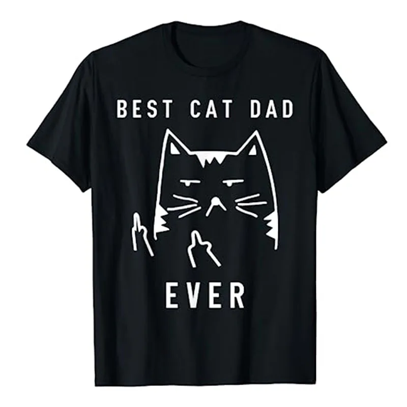 

Mens Vintage Best Cat Dad Ever Funny Cat Daddy Father Day Gifts T-Shirt Kitty Lover Graphic Tee Novelty Gift Lovely Kitten Tops