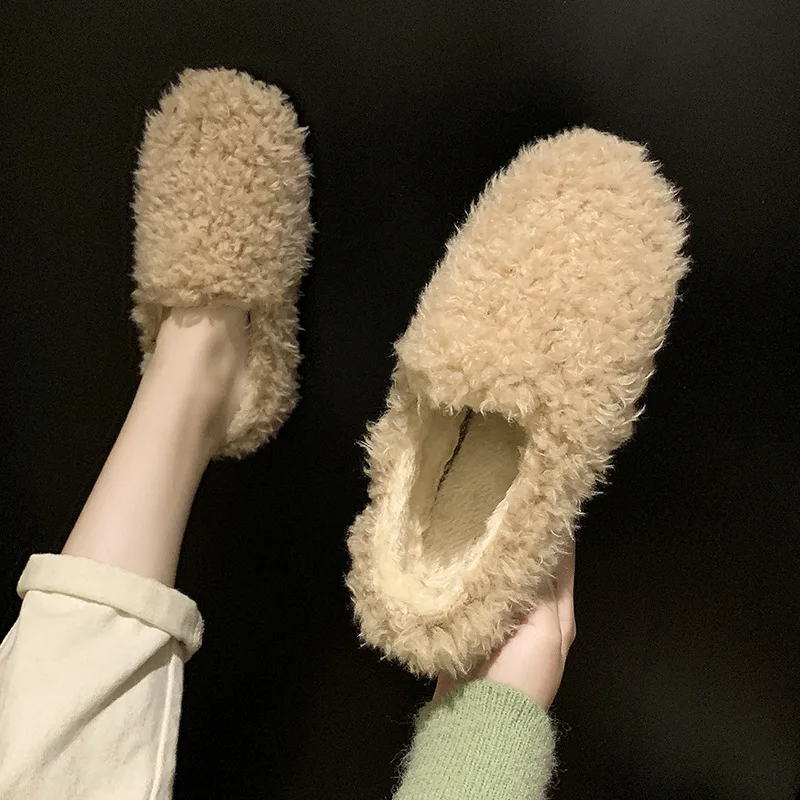 Зимняя обувь женские лоферы на меху повседневные кроссовки Modis с круглым носком