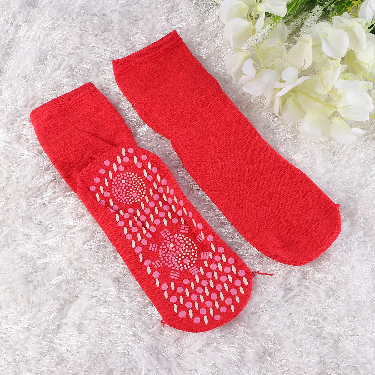 Носки с подогревом тапочки терапия здоровье магнитная сила дом белый мужчина