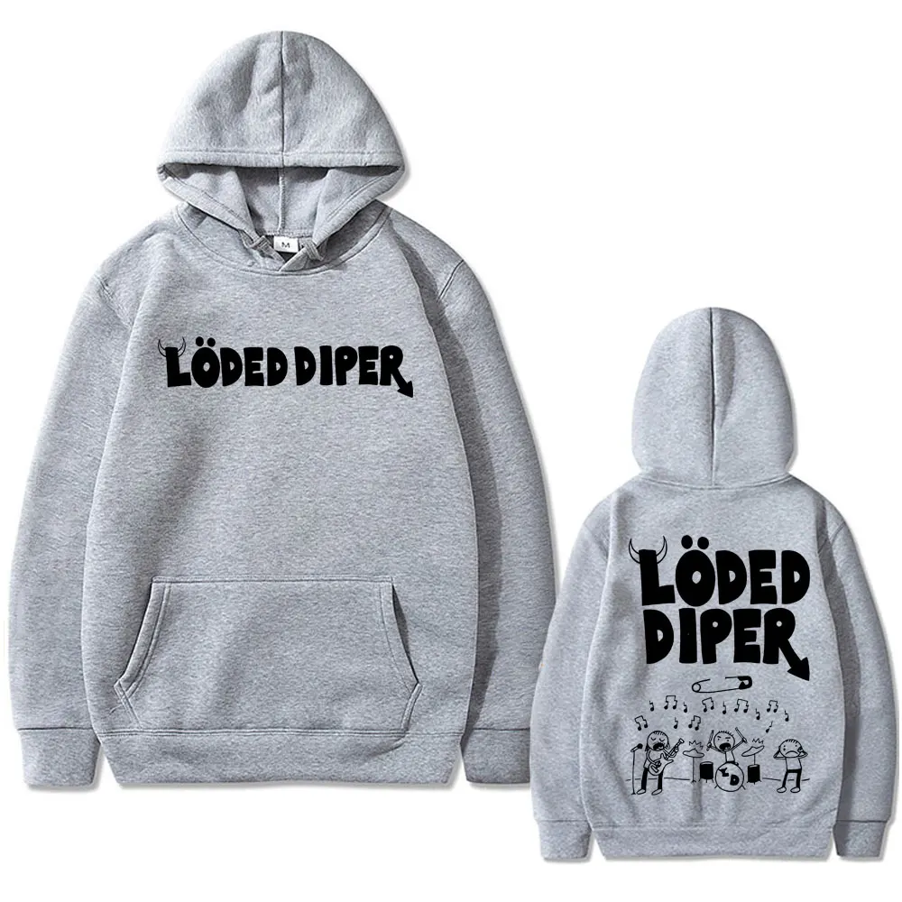 Loded Diper двусторонняя толстовка с принтом для мужчин и женщин винтажная длинными