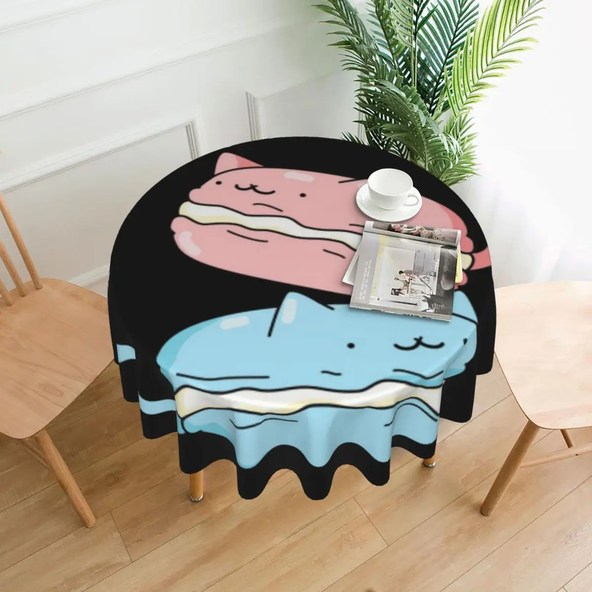 

Скатерть Meowcaron с изображением милой кошки, макарон, макарон, диаметр 60 дюймов, 152 см, мягкая декоративная рамка, отличный подарок