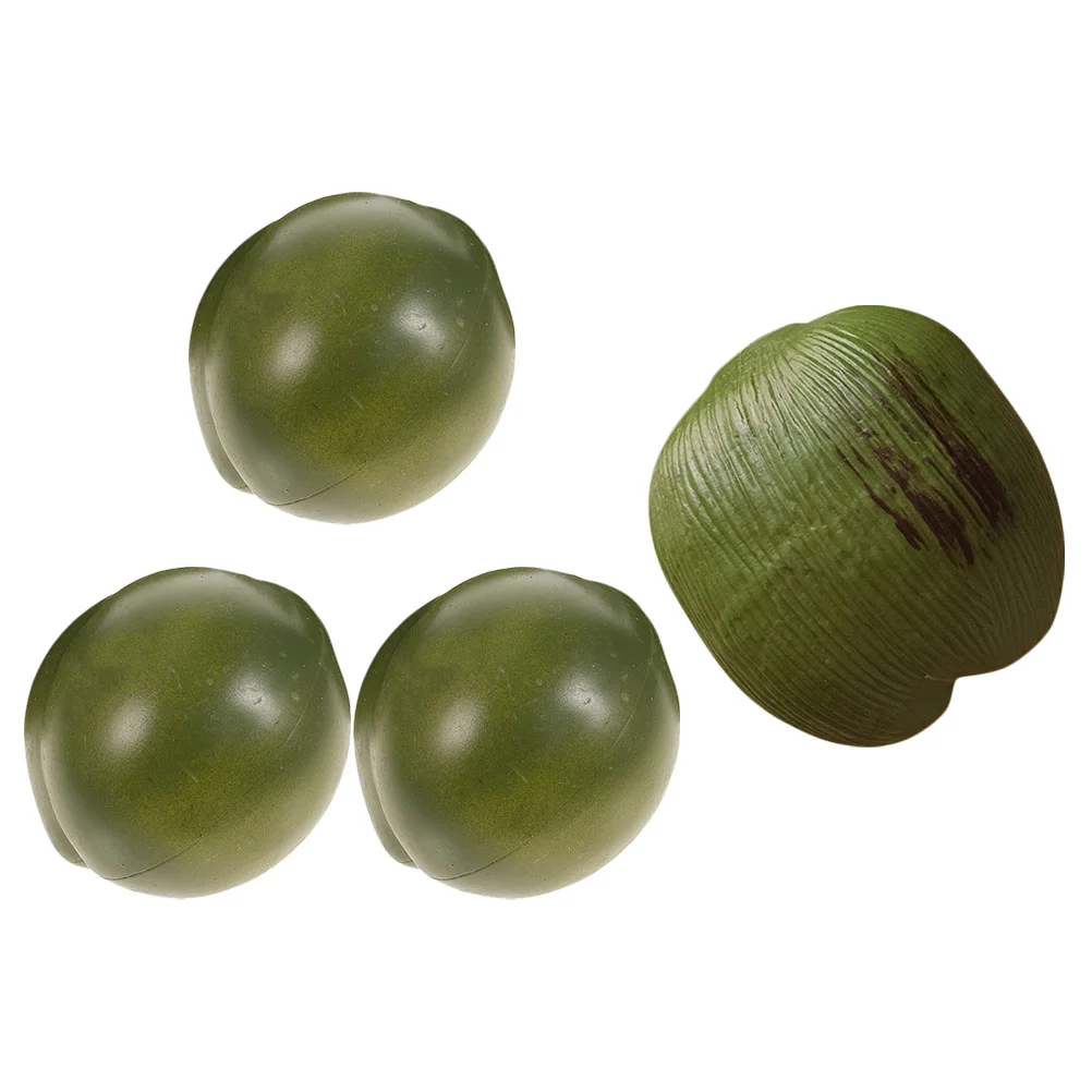 

4Pcs Simulated Coconuts Lifelike Coconut Craft Imitated Coconut Photo Prop for Shop Displaying