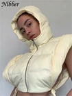 Куртка Nibber женская с капюшоном, однотонный жилет без рукавов, хлопковая модная повседневная Уличная одежда для повседневной носки