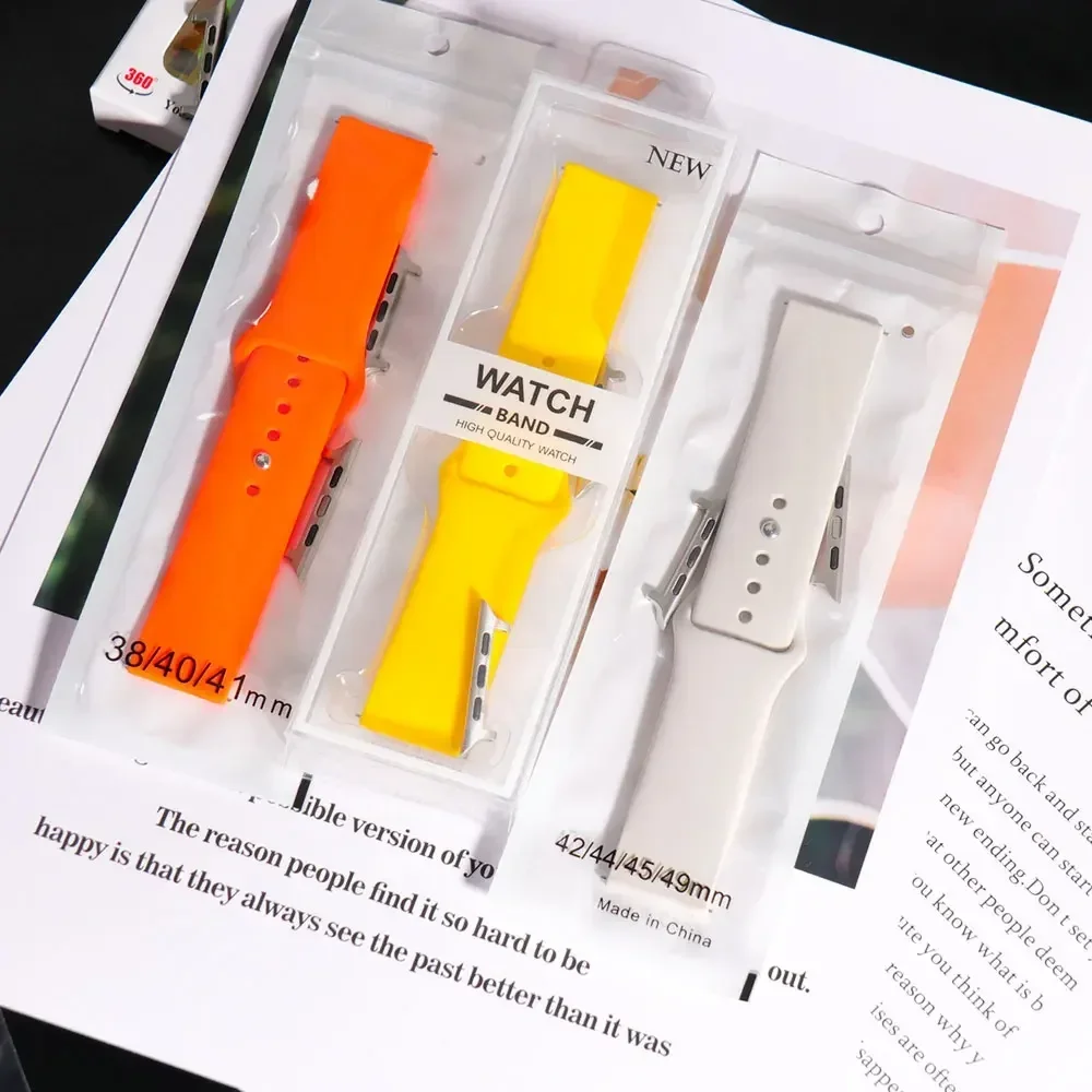 Ремешок силиконовый для Apple Watch band 45 мм 44 49 40 41 42 спортивный браслет correa iWatch Series SE 9 8