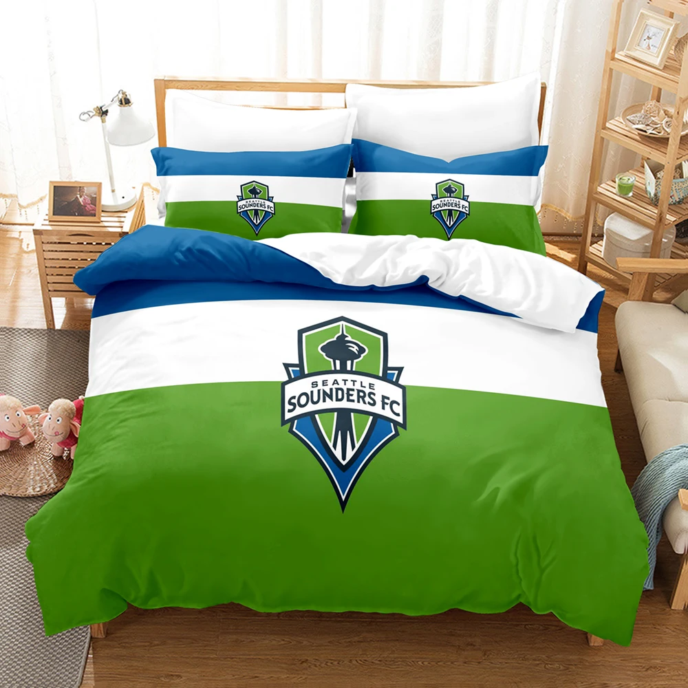 

3D Printed Seattle Sounders Bedding Set Down Quilt Cover with Pillowcase Double SIngle King