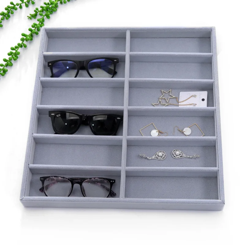 Hot sale, direct supply, 6 grids, 10 grids, 12 grids glasses display tray, sunglasses display rack, glasses display props