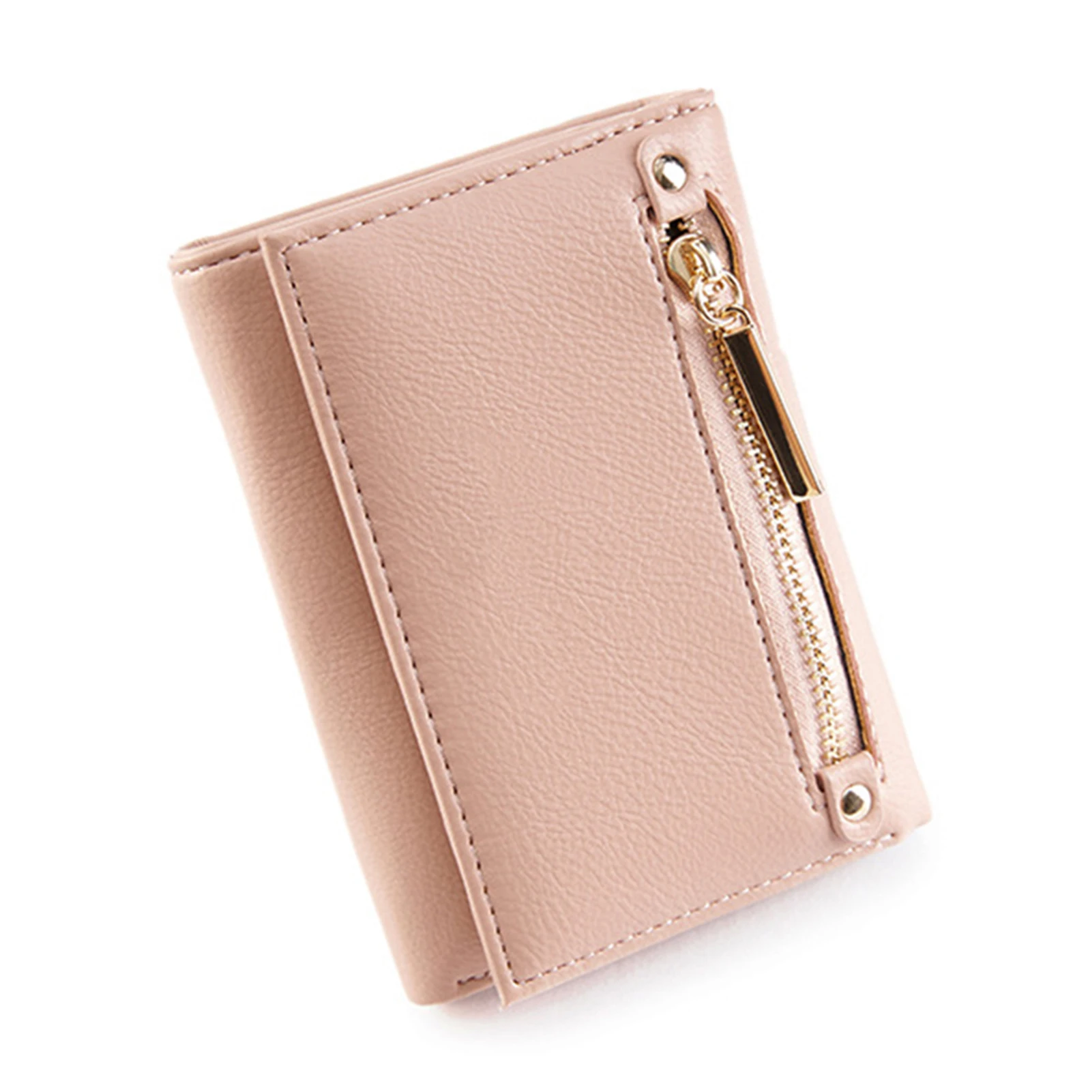 

2022 New Women Fashion Pu Leather Wallet Bi-fold Zipper Wallets Small Short Format Purse Large Capacity ID Card Holder Coin