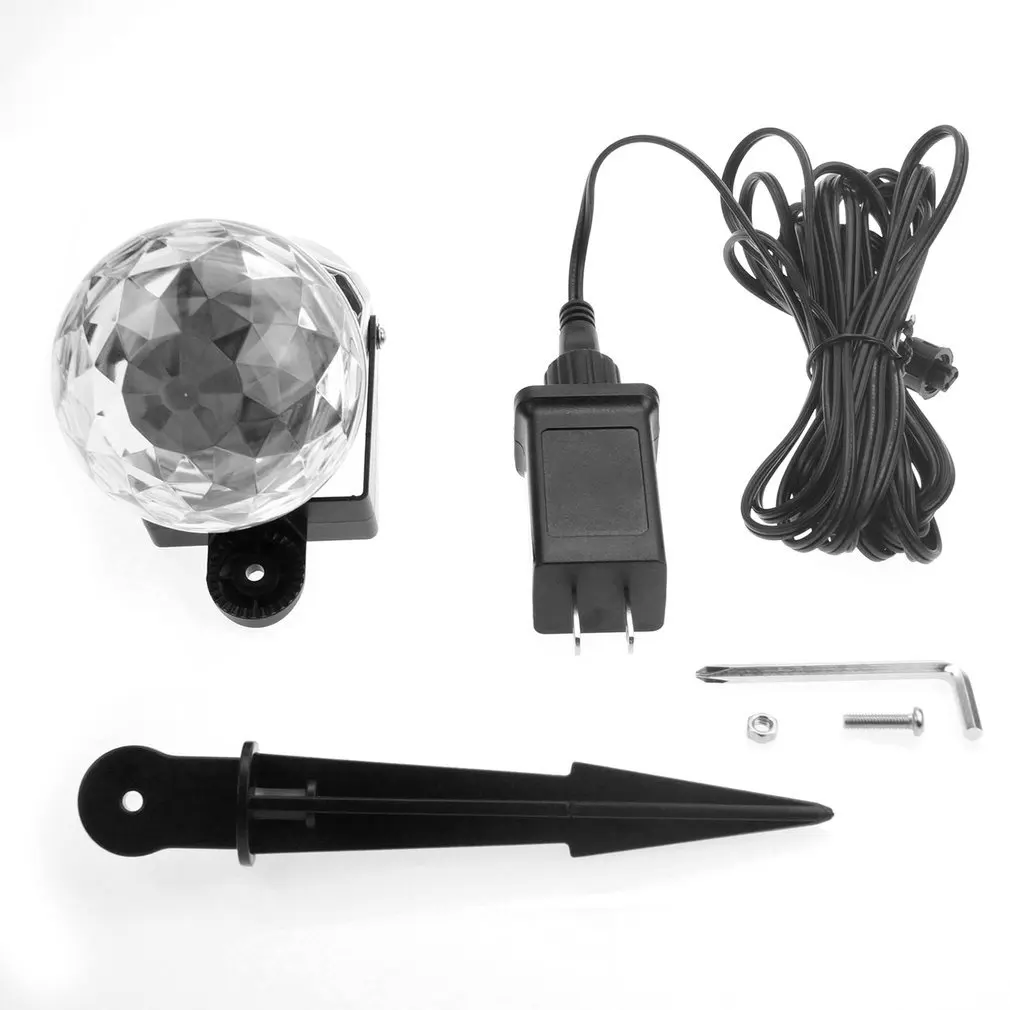 

LED Flame Projector Lamp Waterproof Crystal Ball Night Lamp Landscape Garden Outdoor Decor Light with 6pcs Red+Green LEDs