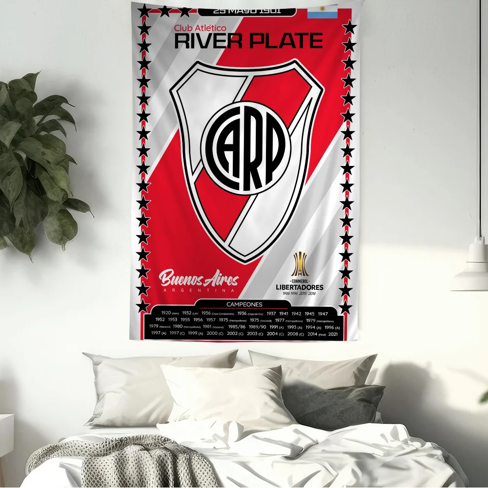 Футбольная команда R-River Тарелка Красочный гобелен Настенный хиппи Цветочные