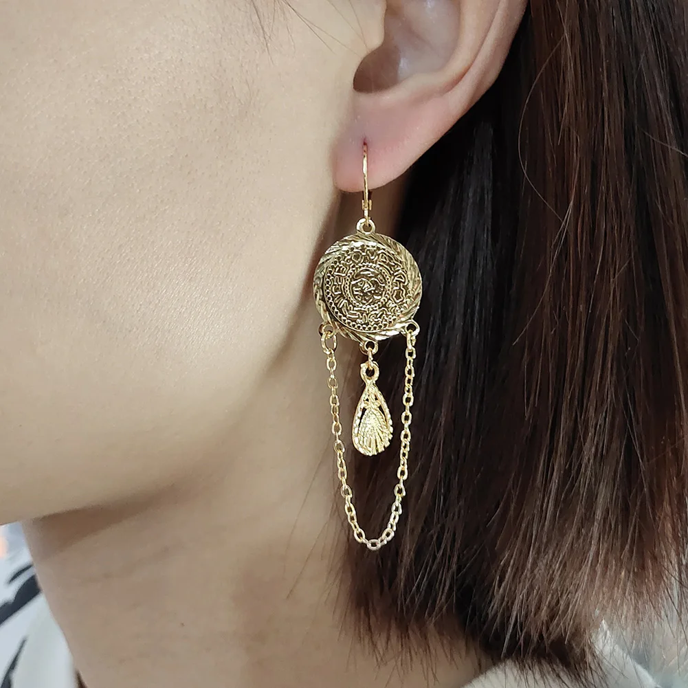 Девять стилей арабских Соединенных сережек для женщин золотого цвета