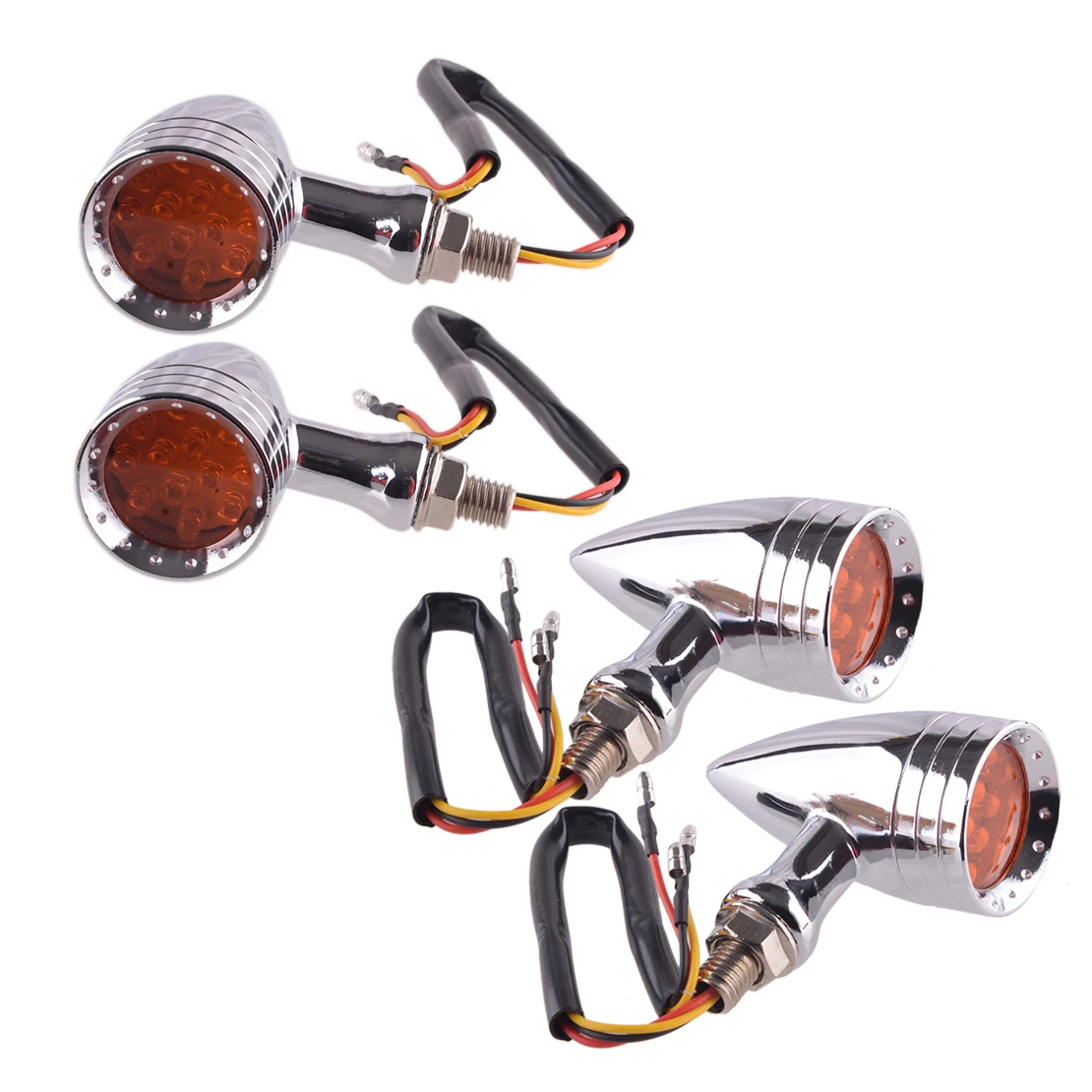 

4Pcs Motorcycle 12V Amber LED Bullet Turn Signal Light Tail Indicator Lamp Universal