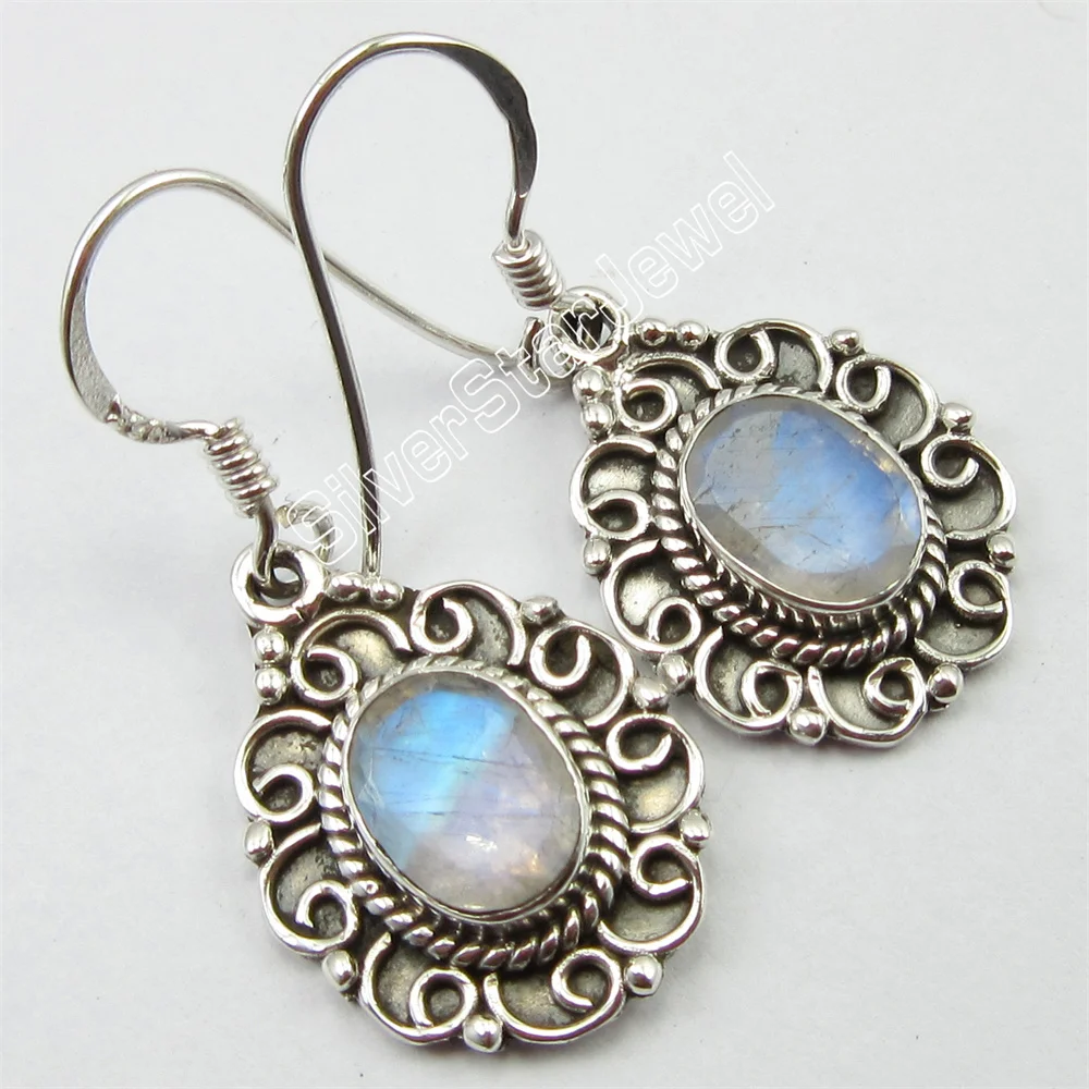 

Many Color Semi-precious Stone Drop Earrings 1.3"