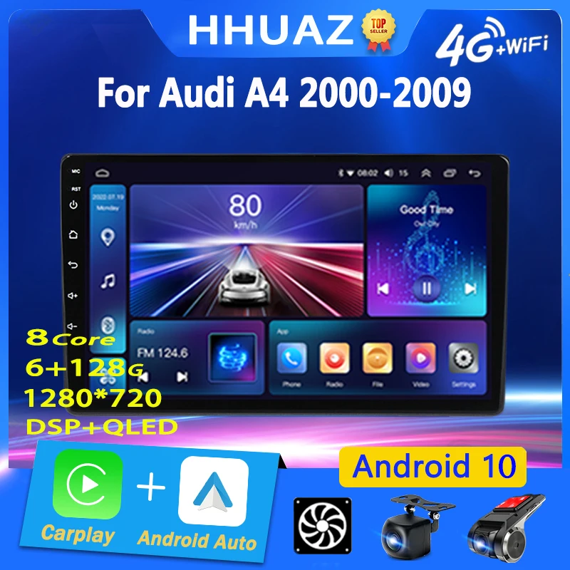 

Car Radio For Audi A4 B6 B7 S4 RS4 2000-2009 SEAT Exeo 2010 Car Multimedia Player Android 10 Auto Stereo Carplay Navigation GPS