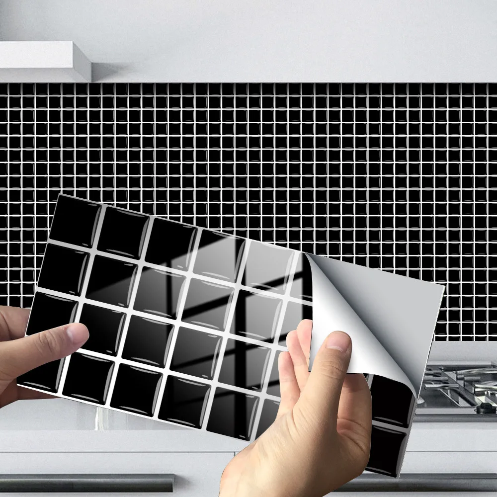 

Kitchen waterproof wallpaper bathroom toilet retro glue pvc wall stickers self-adhesive anti-fume stickers