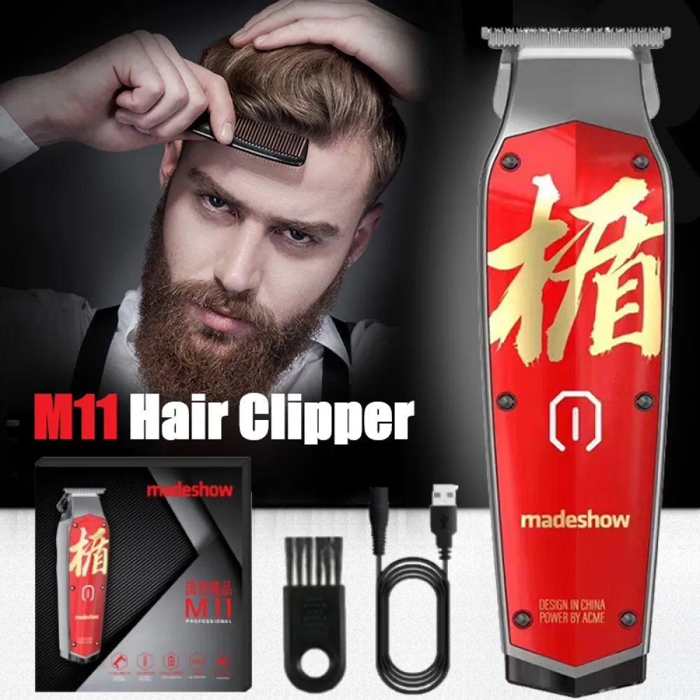 

Newest Madeshow M11 Professional Finishing Hair Clipper Carved Hair Trimmer for Men Rechargeable Hair Cutting Machine Haircut