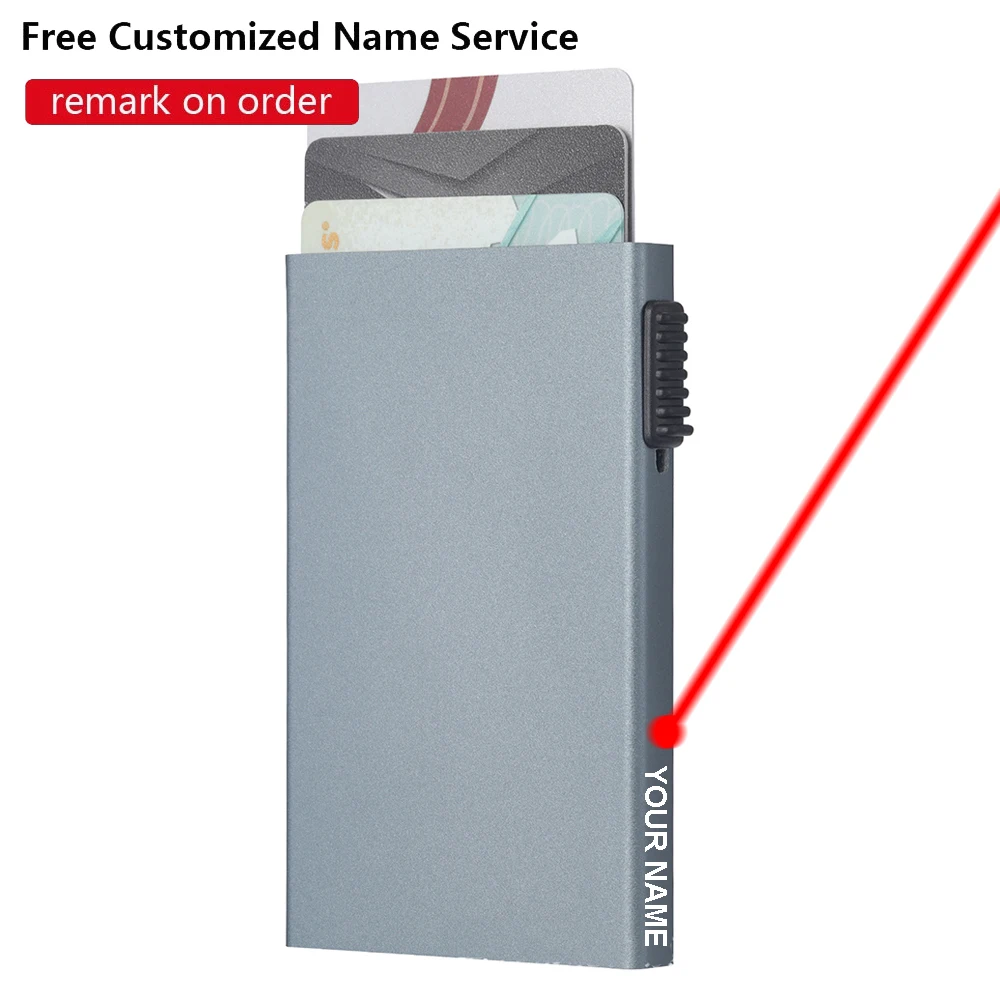 

Автоматический держатель кредитной карты для мужчин и женщин, тонкий противоударный бумажник с Rfid-защитой, всплывающая кредитная карта, металлическая коробка