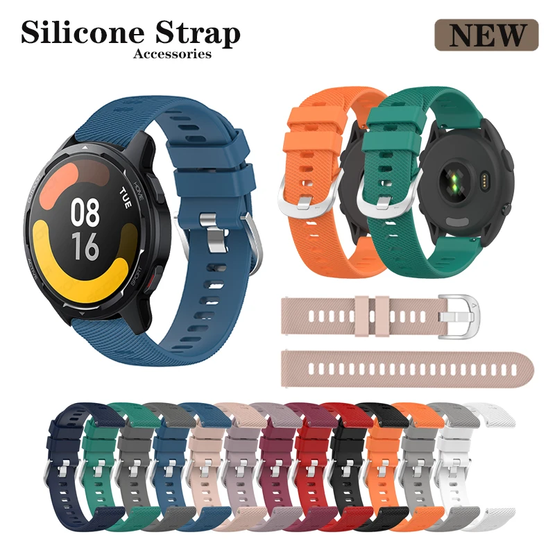 Силиконовый ремешок 22 мм для Xiaomi Watch S3 S2 S1 Color 2 / Haylou Pro Solar LS05 RT LS05S /RS3 LS04/RT2 LS10/GST