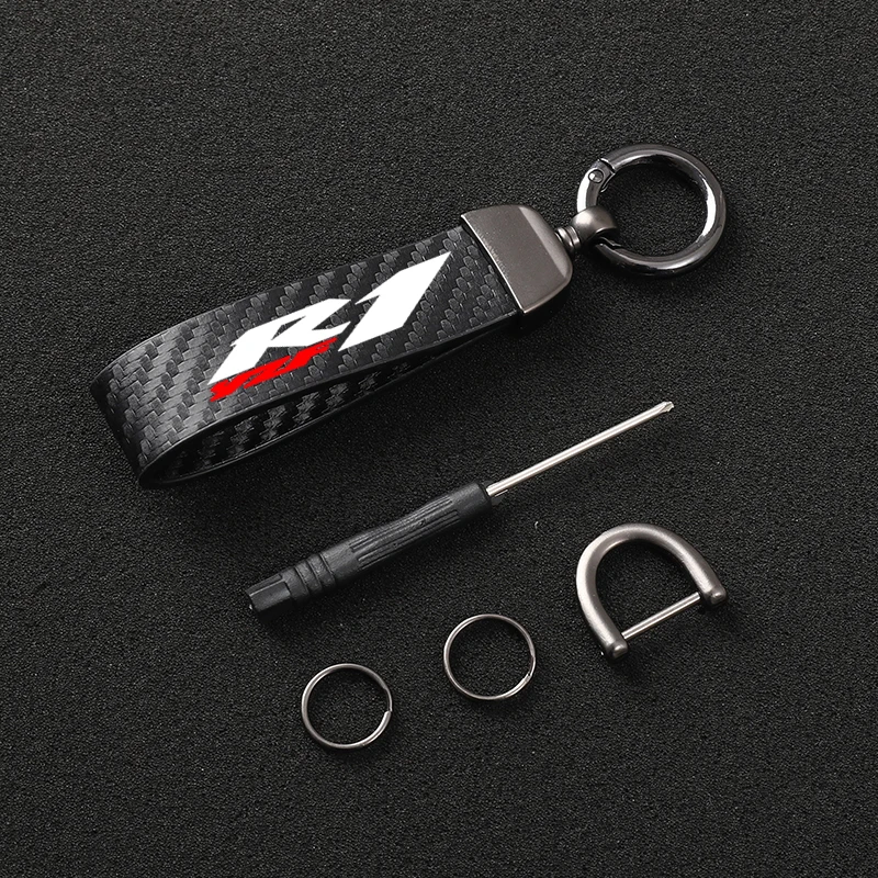 

High-Grade Leather Motorcycle keychain Horseshoe Buckle Jewelry for Yamaha YZF R1 YZF-R1 YZFR1 R1s Motorcycle Accessories