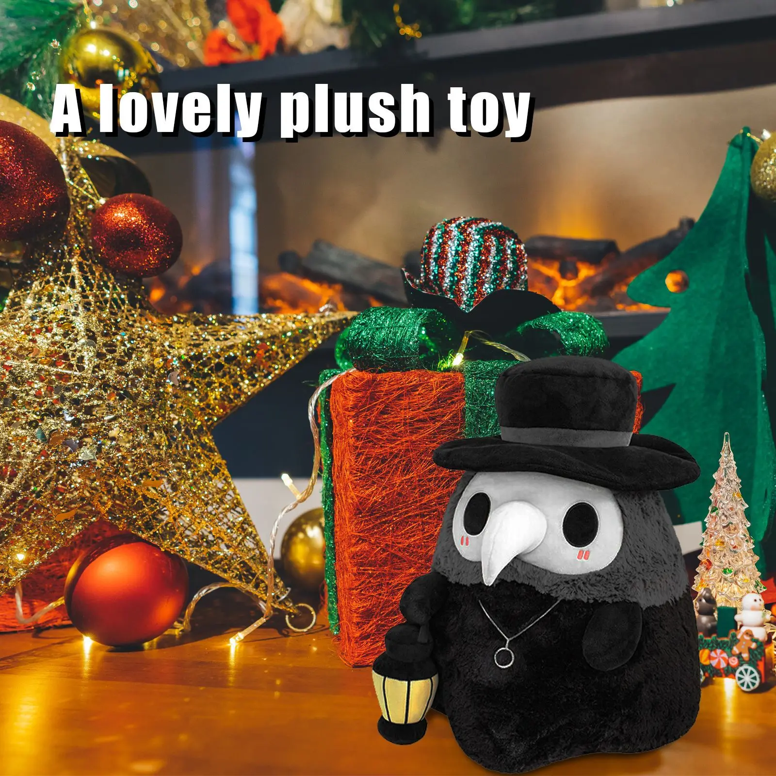

Free Shipping Black White Plush Toy Cartoon Bird Shaped Cute Plush Doll Filling Soft Suitable for Birthday Gifts Children's Toys