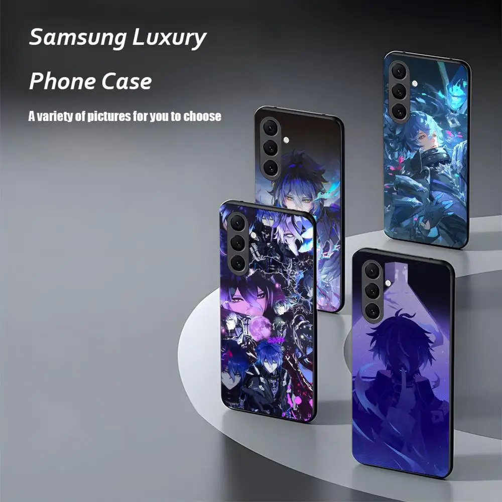 Фото Чехол для телефона Genshin Impact Flins для Samsung Galaxy S26 S25 S24 S23 S22 S21 Plus Ultra Note20, мягкий, черный №4