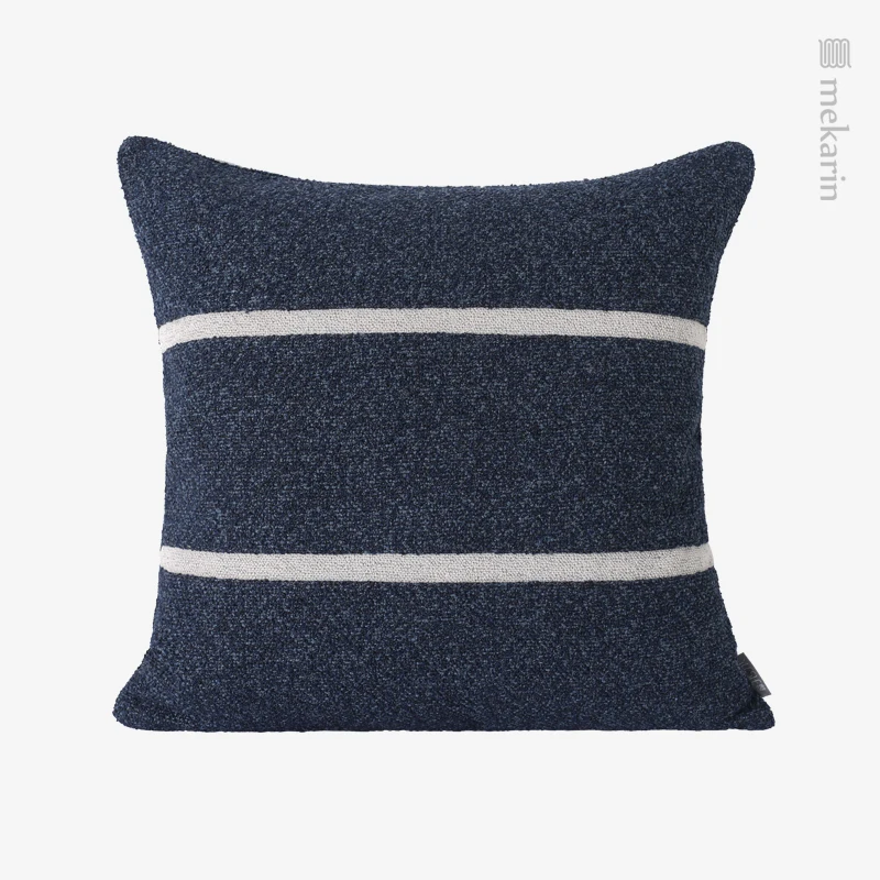 

Light luxury model room bedside pillows are Nordic simple gray and blue stitching pillows, hotel living room sofa cushions