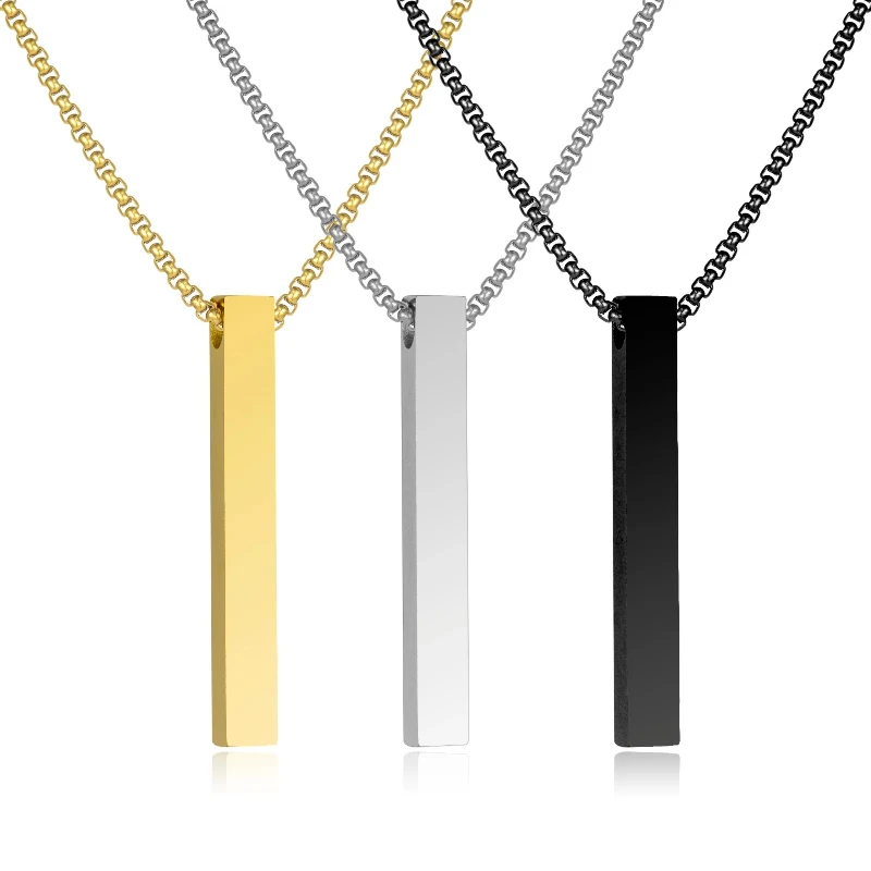 

Stainless Steel Plated Necklace Is Designed With Three Different Color Options For Rectangular Pendants To Meet The Needs