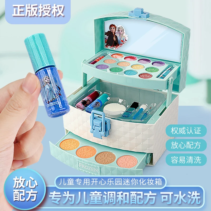 

New Disney New girls frozen 2 princess elsa Cosmetics Make up box set snow White Beauty toys kids Christmas present gift