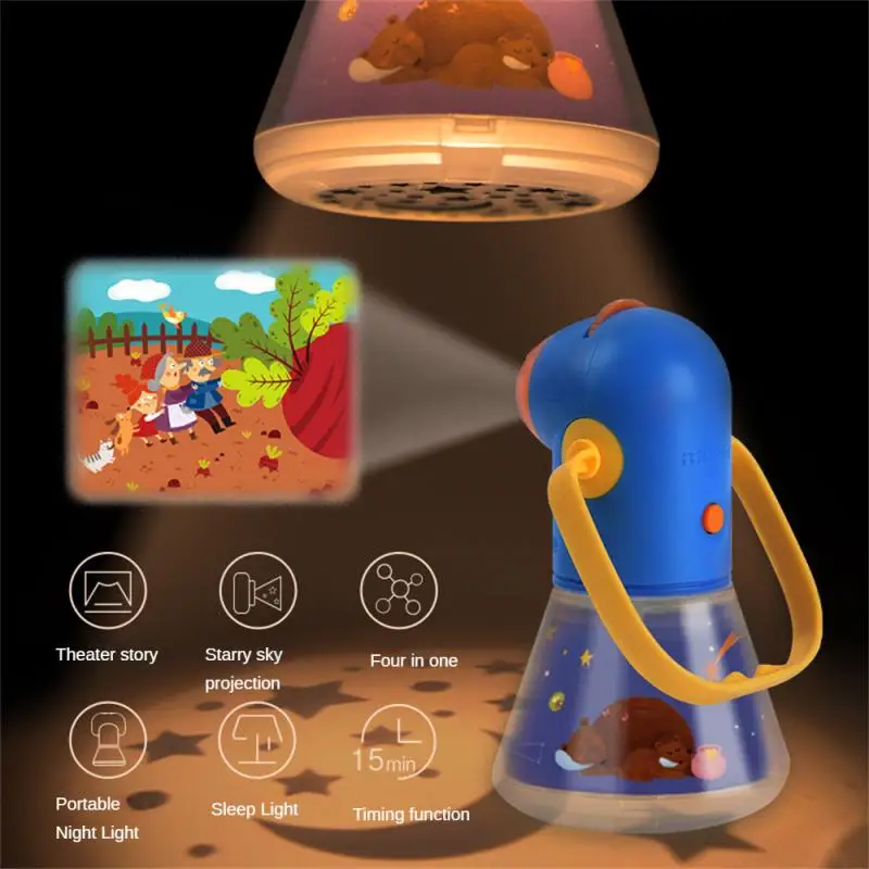 

LED Starry Story Projector Night Light Kids Gifts Storybook Projector Lamp With 12pcs Slide Projection Flashlight Sleep Stories