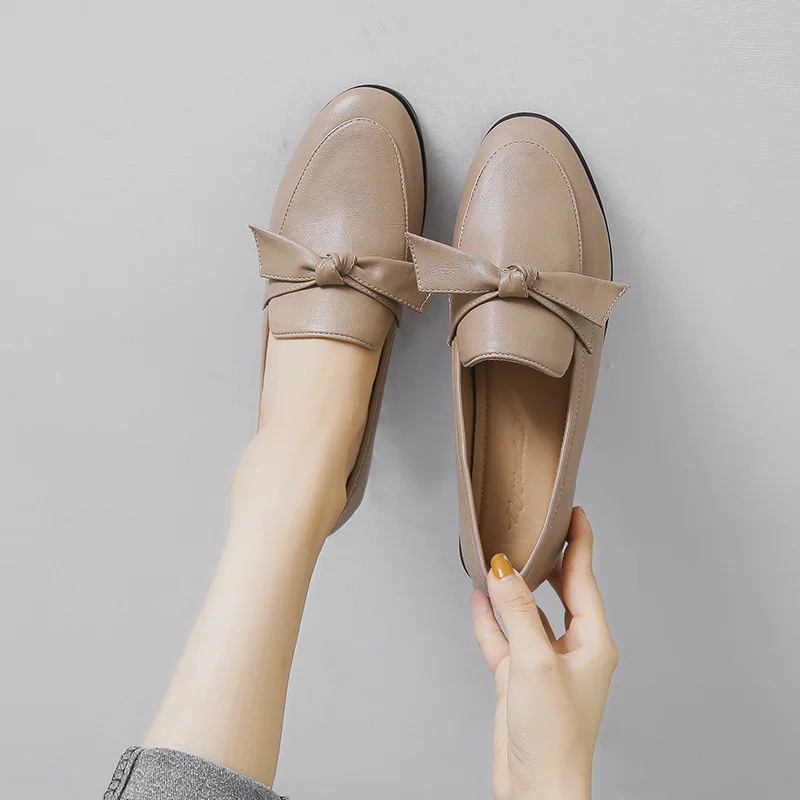 

Spring New All-match Loafers Women's Flat Shoes, One Foot British Women's Shoes, Small Leather Shoes, Large Size 43 Shoes Women