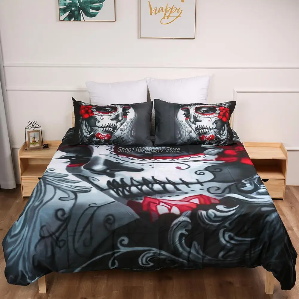 

Skull Duvet Cover With Pillowcase Black Skull Twin Full Queen King Bedding Set