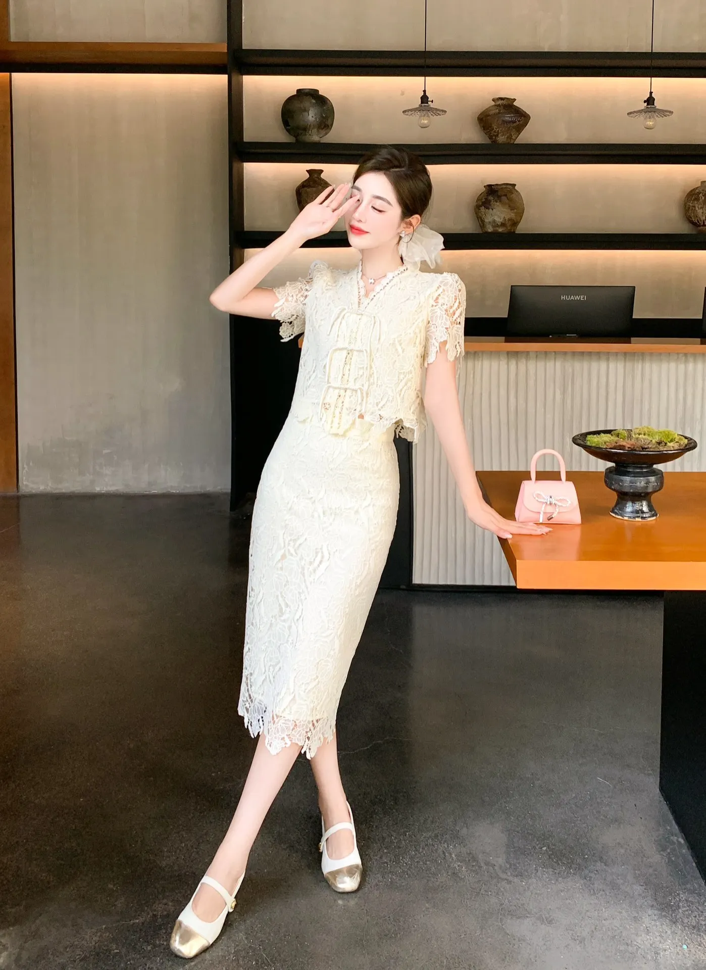 

2023 Spring/Summer Fashion New Women's Clothing Water Soluble Suit 0704
