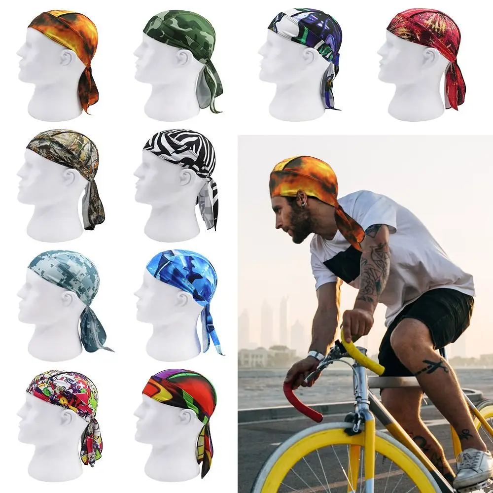Mesh Fabrics Helmet Liner Camo Printing Cycling Hat Bicycle Riding Cap Bandanna Cap
