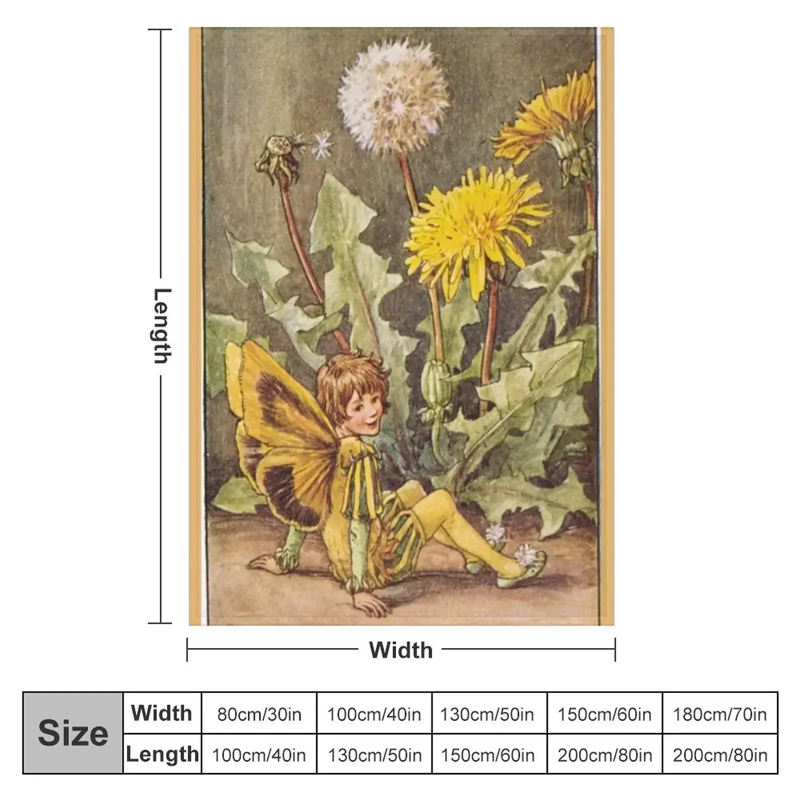Одеяло Cicely Mary Barker The Dandelion Fairy фланелевая ткань украшения для зимних одеял