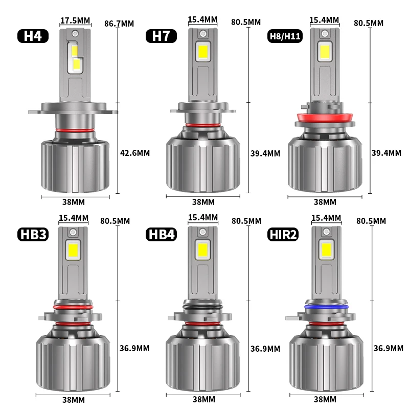 DAWNKNIGHT F9 180W H11 H4 Led Headlight Bulb Canbus High Power Turbo Led Lamp H7 H8 9005 Hb3 Hb4 6000K LED Lamp Bulb 12V images - 6